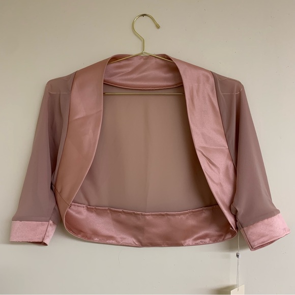 NWT Sheer & Satin Bolero Shrug - Picture 6 of 8